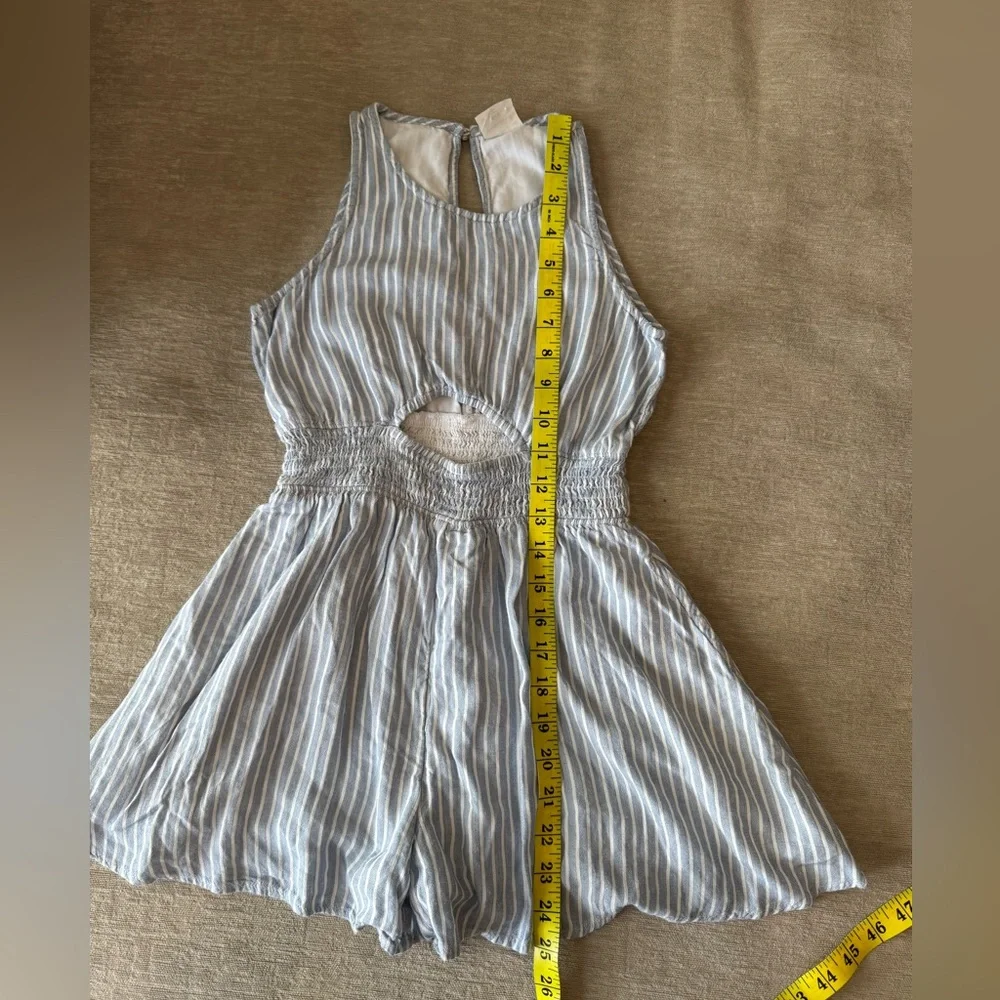 Abercrombie Kids Blue & White Striped Romper Girls Size 11/12 - Picture 6 of 10